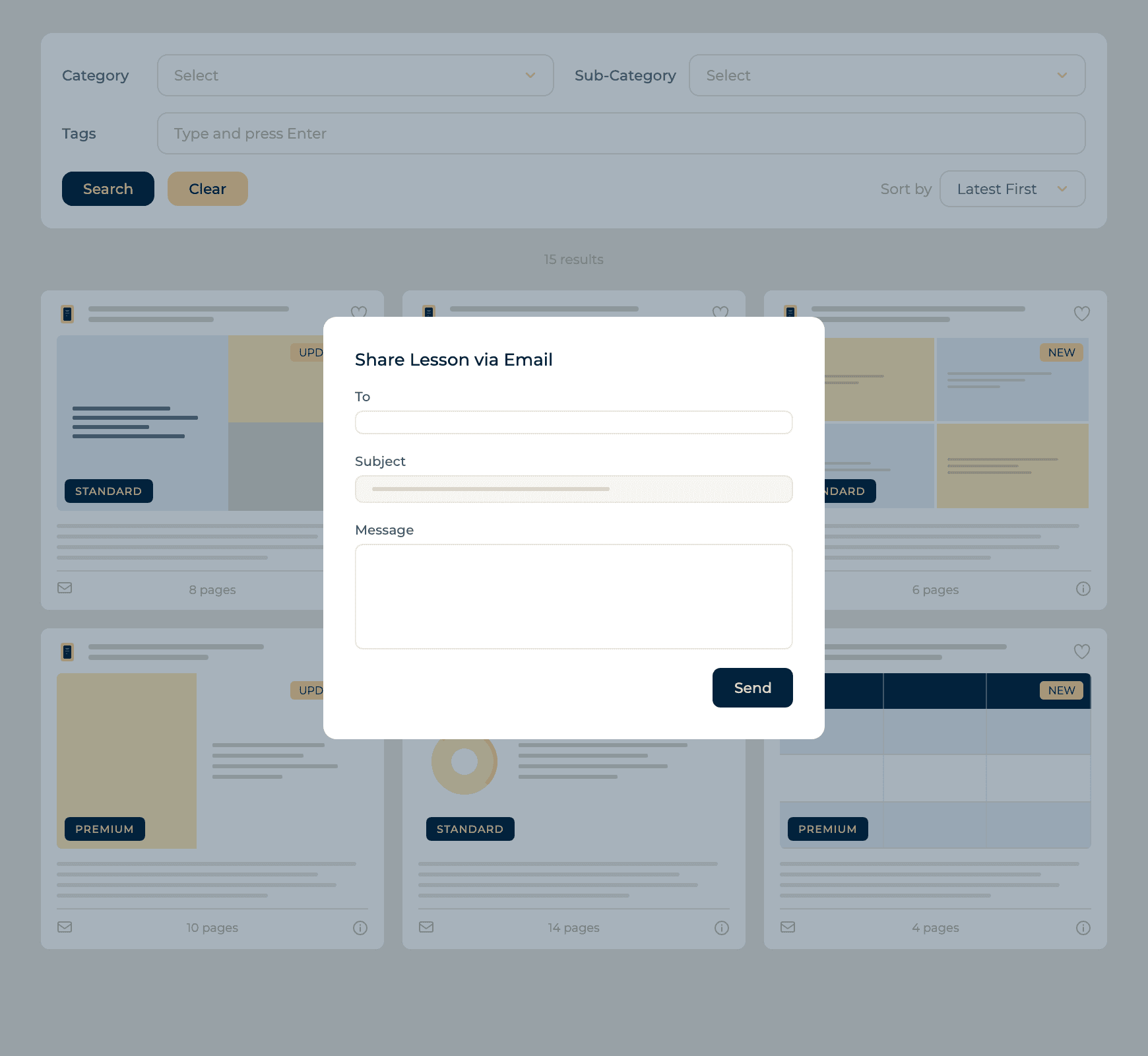 Share Lessons via Email