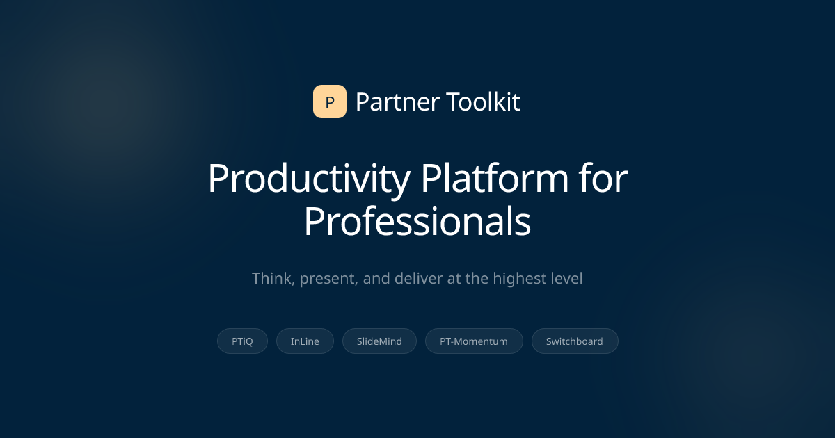 Partner Toolkit | Productivity Platform for Management Consultants ...